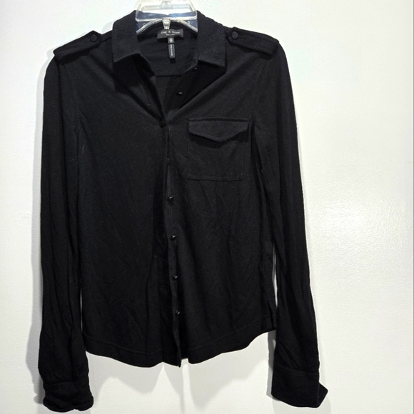 Rag & Bone Wool Blend Button Front Top XS - Picture 1 of 10